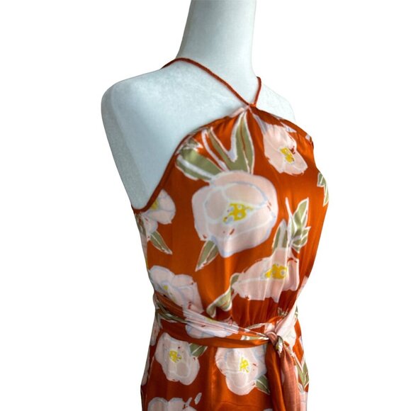 CAROLINA K Luz Dress in Orange Small Womens Floral Maxi Long - Picture 9 of 14